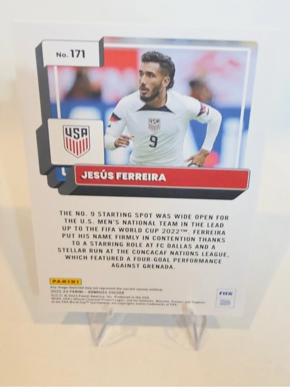 2022/23 Panini- Donruss Soccer  # 171 Jesús Ferreira USA Card - Picture 2 of 2